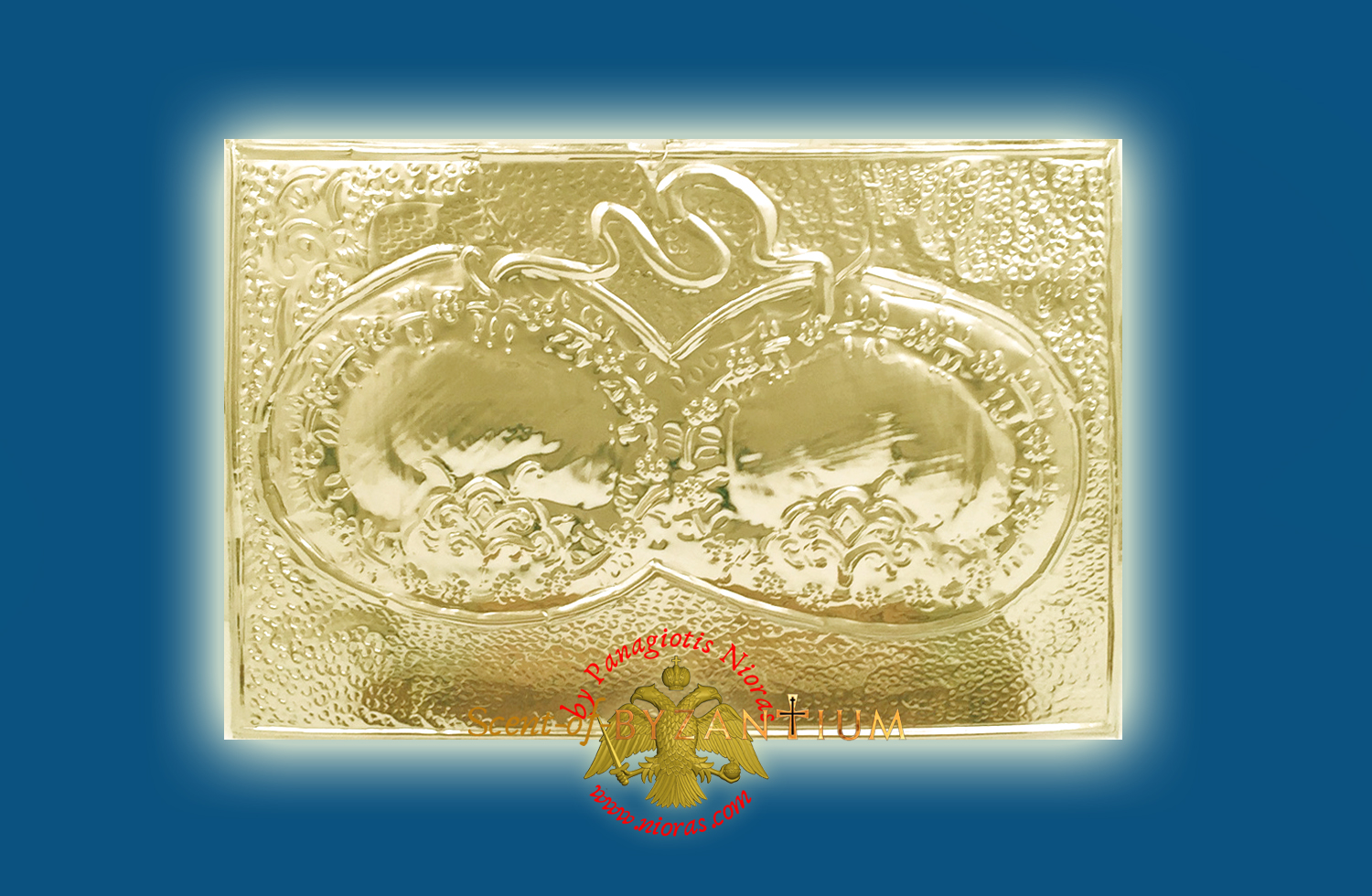 Orthodox Metal Tama (Votive) Wedding Crowns ExVoto Gold Plated Milagros Special Order 22x35cm